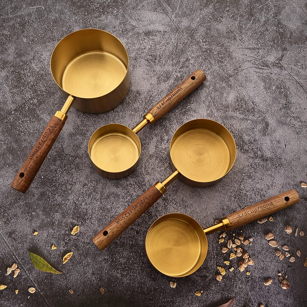 Golden Stainless Steel Measuring Cups