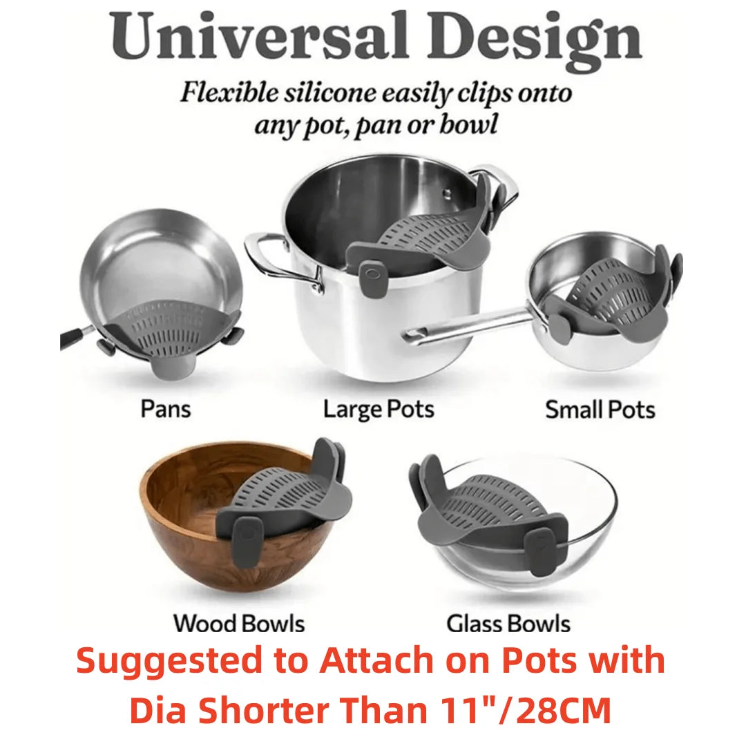Adjustable Clip Cooking Pot Strainer