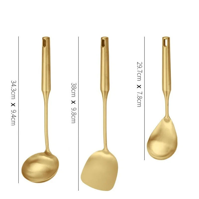 Golden Stainless Steel Kitchen Utensils Set