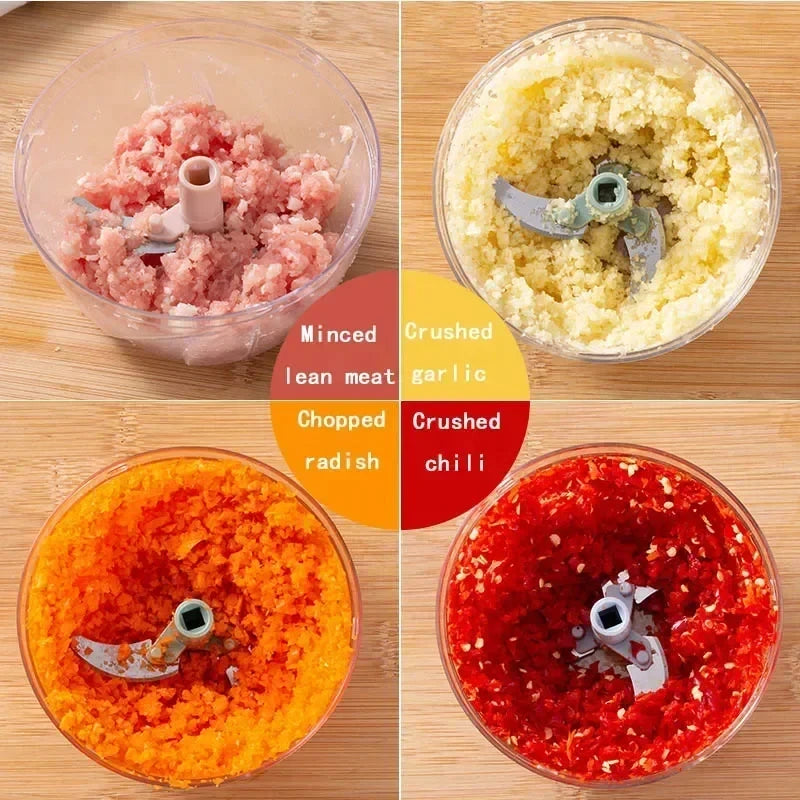 Garlic Chopper Manual Rotate Vegetable Cutter