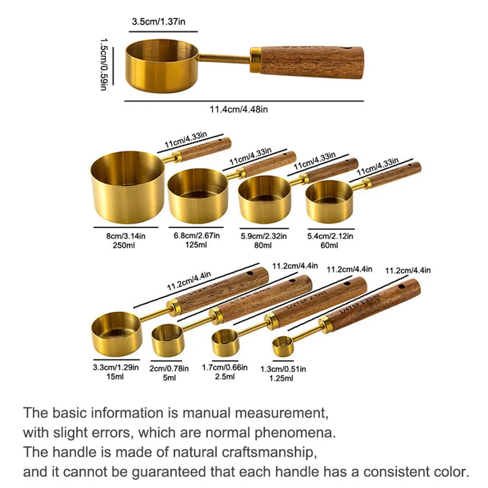 Golden Stainless Steel Measuring Cups