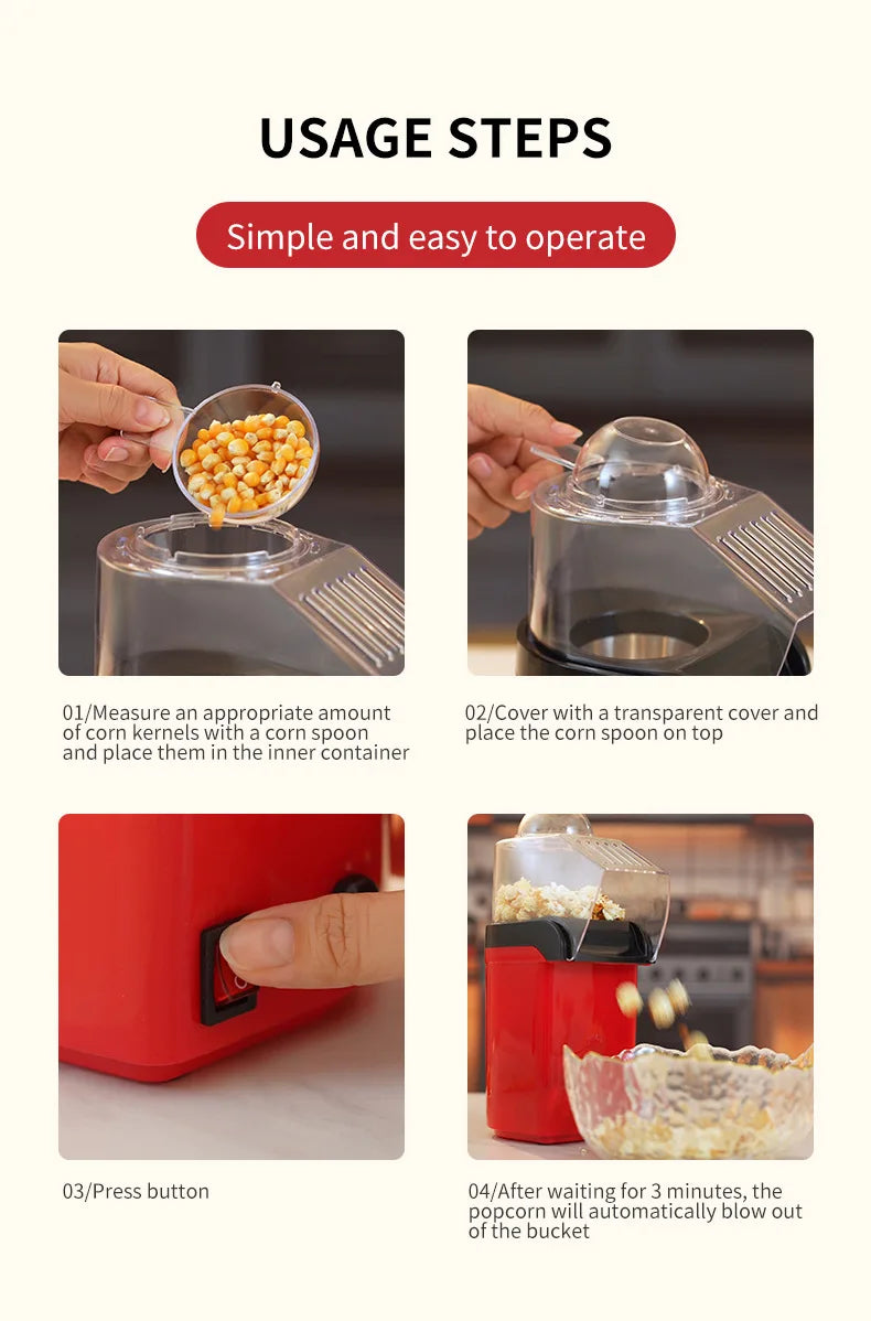 Portable Mini Electric Popcorn Maker