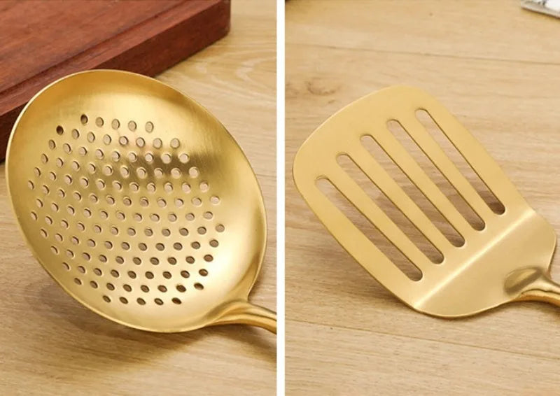 Golden Stainless Steel Kitchen Utensils Set