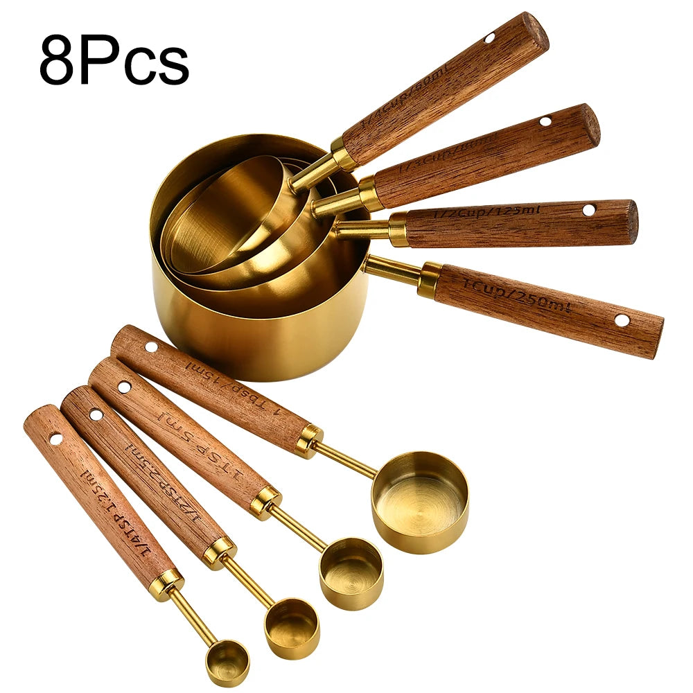 Golden Stainless Steel Measuring Cups