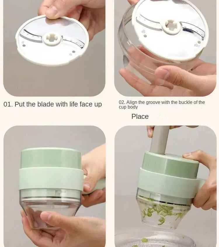 Electric 4 In 1  Vegetable Chopper 14:200006151#1set