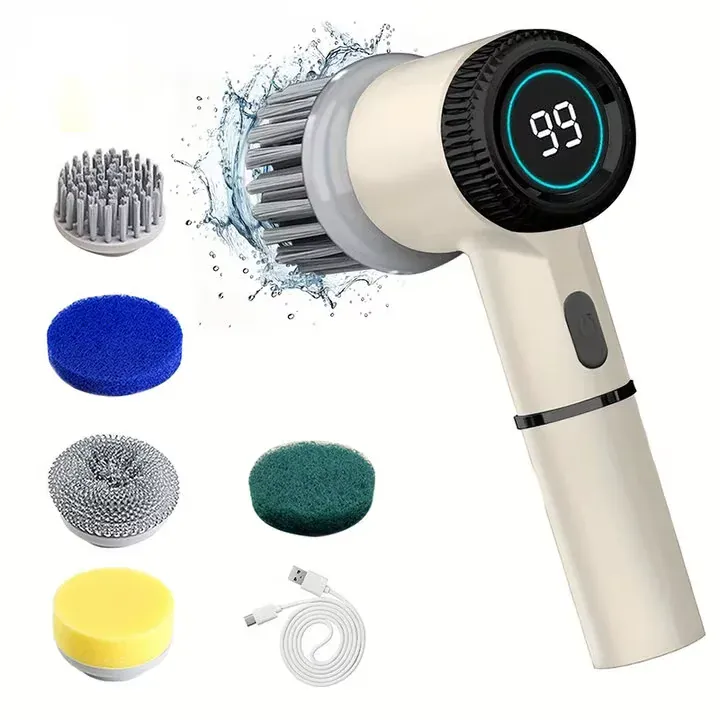 Electric Handheld Dish Cleaning Brush 14:365458#White