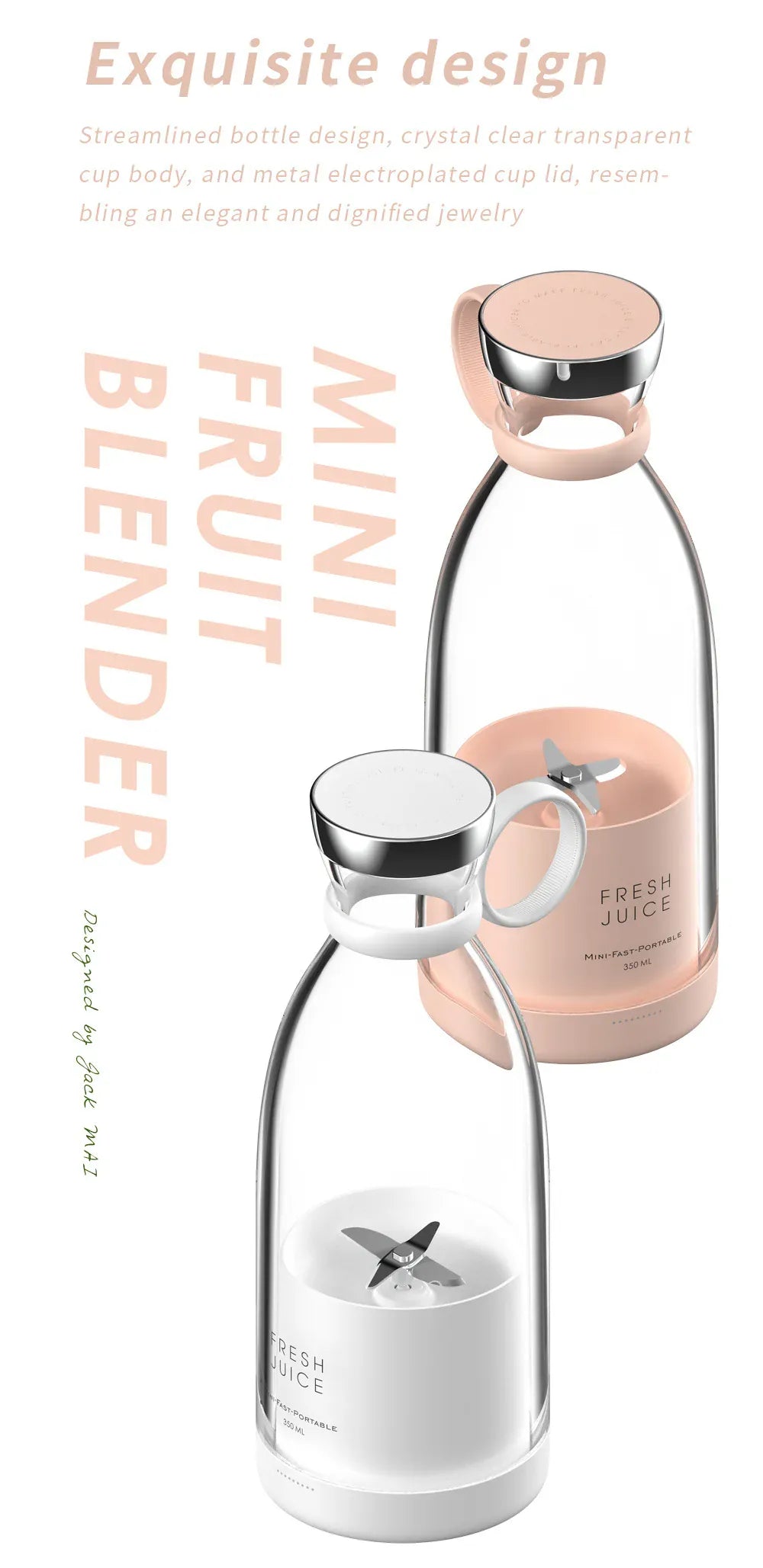 Electric Portable Rechargeable Wireless Juicer