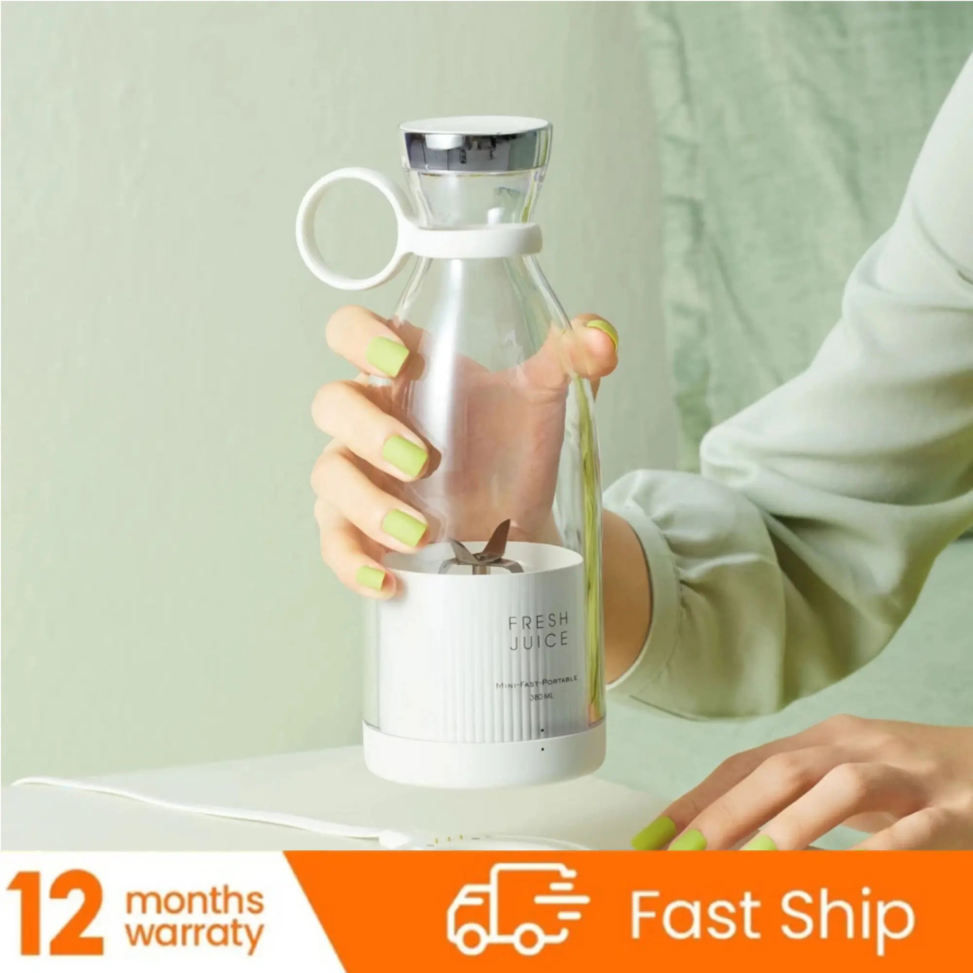 Electric Portable Rechargeable Wireless Juicer 14:29#350ml White;200007763:201336100
