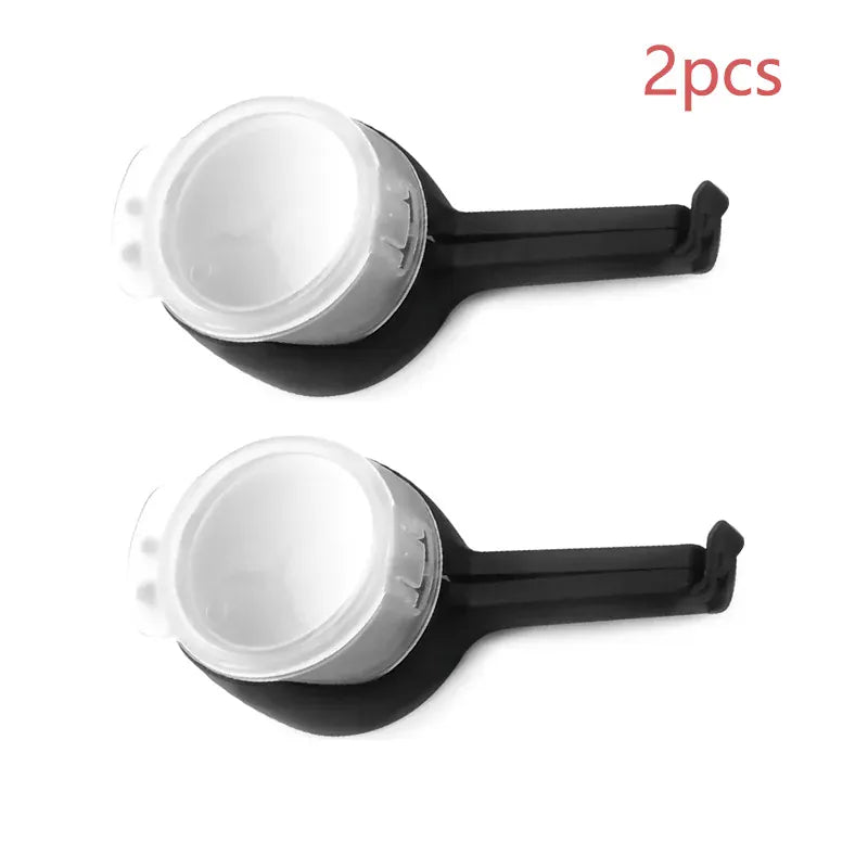 Food Bag Sealing Lid Cap Clip 14:1254#2pcs-black