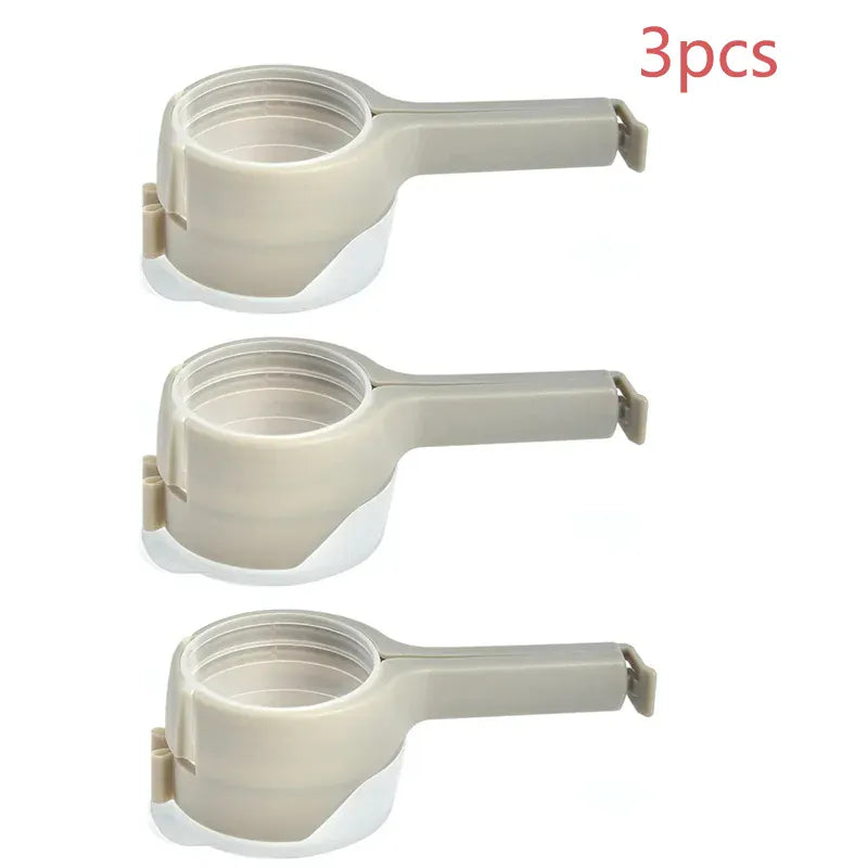 Food Bag Sealing Lid Cap Clip 14:350852#3pcs-grey
