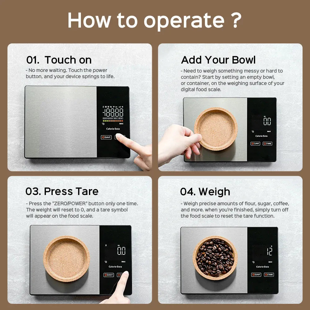 Food Weighing Scale With Nutritional Calculator 14:29#Stainless Steel;200007763:201336100