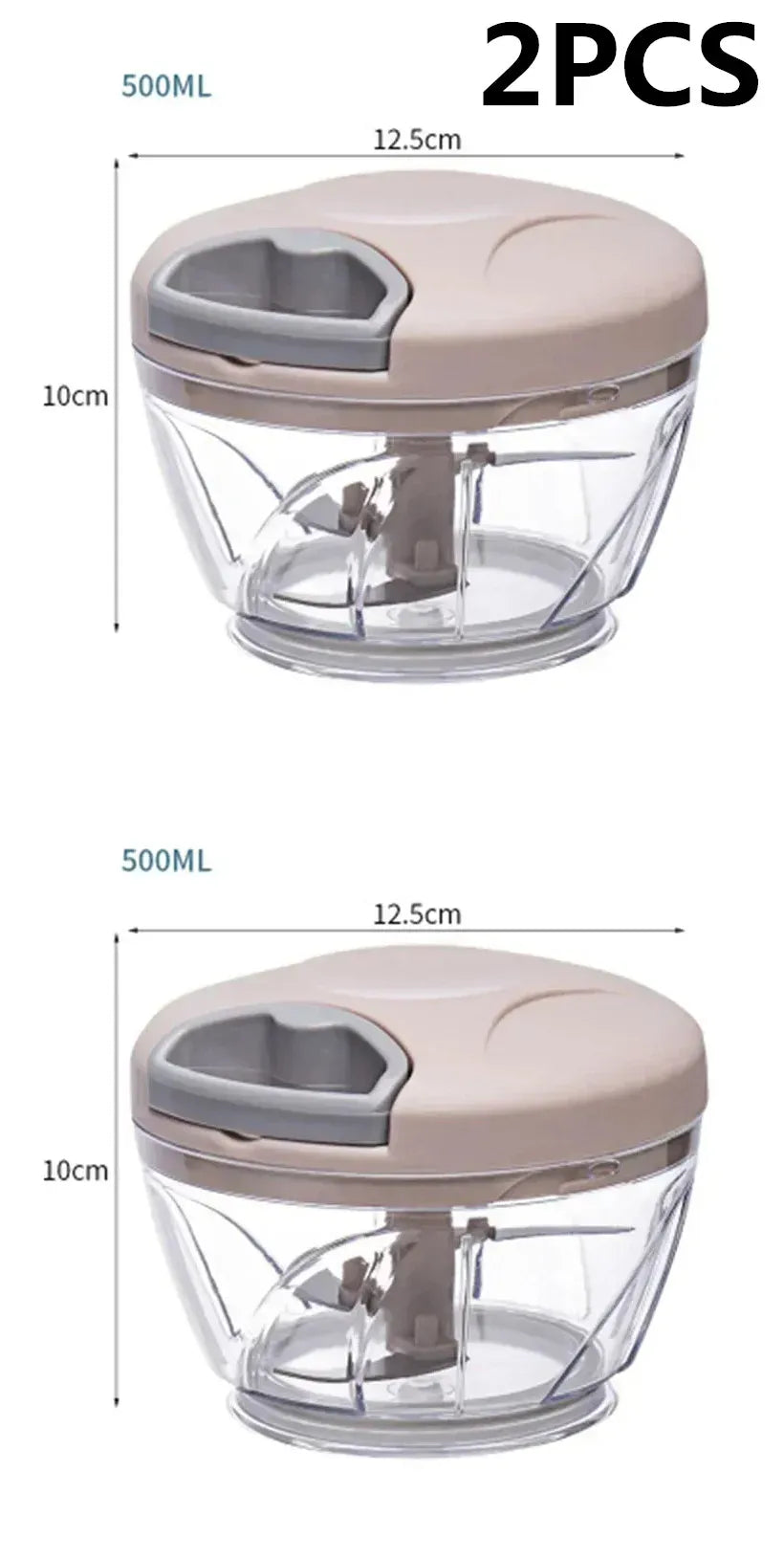 Garlic Chopper Manual Rotate Vegetable Cutter 14:100018786#2PCS F