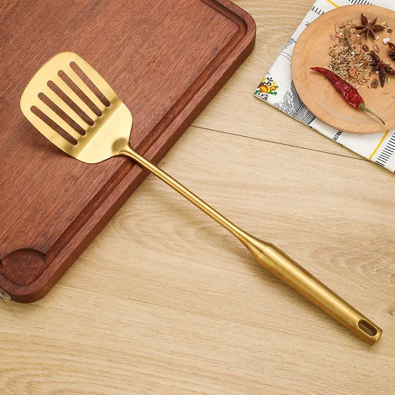Golden Stainless Steel Kitchen Utensils Set 14:691#1pc Frying Shovel