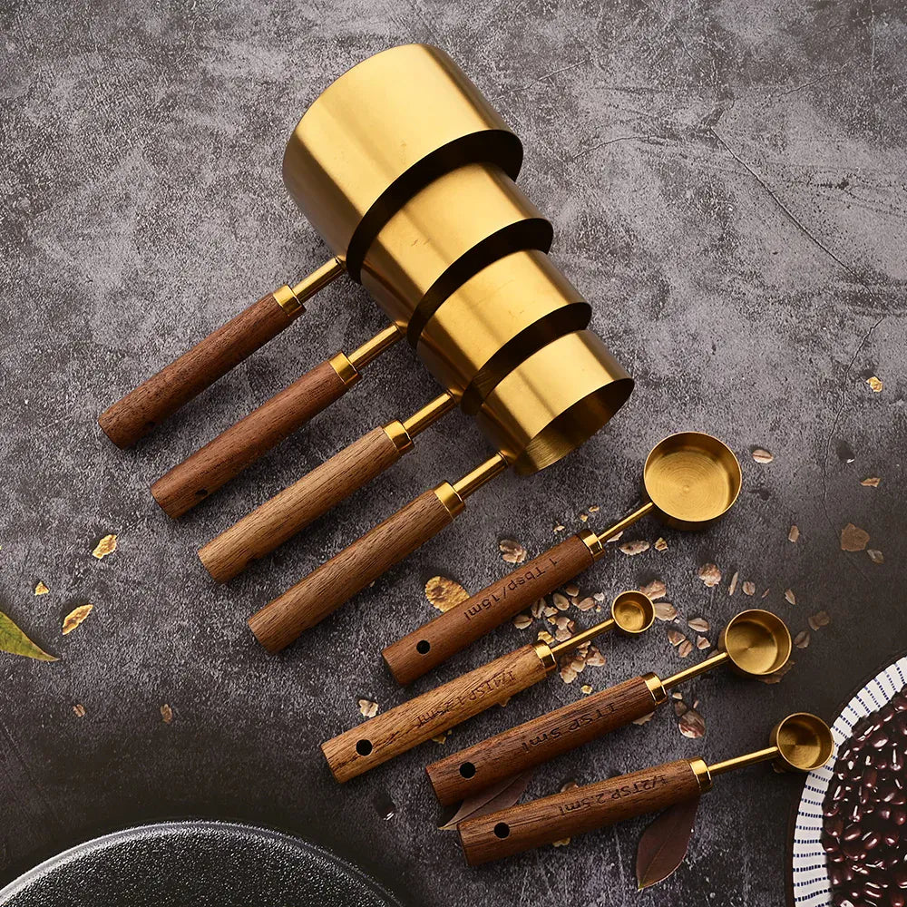Golden Stainless Steel Measuring Cups