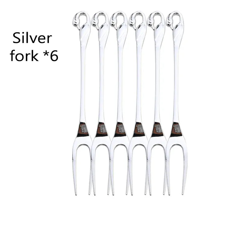 Golden Swan Base Utensil Holder 14:175#sliver fork