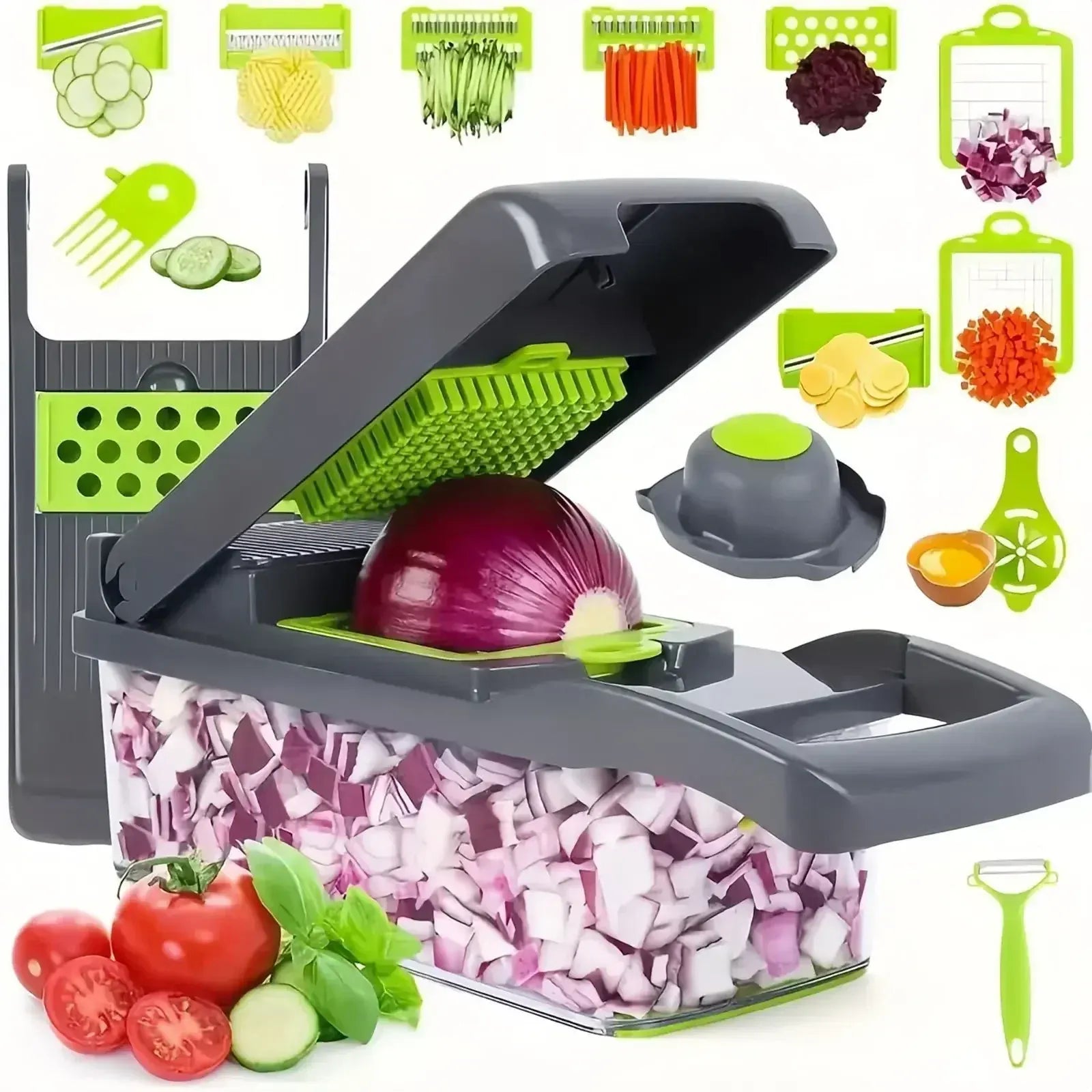 Multi-functional Vegetable Food Chopper 14:200006152#16 in 1 grey