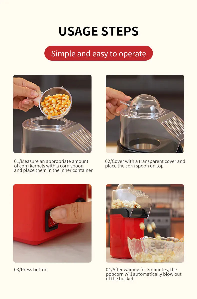 Portable Mini Electric Popcorn Maker